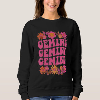 Sweatshirt Hippie rétro Gemini Anniversaire Gemini Zodiac Ann