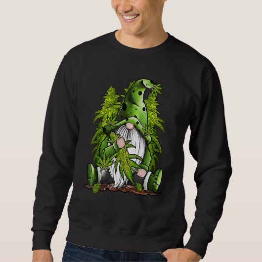Sweatshirt Hippie Weed Gnome (Devant)