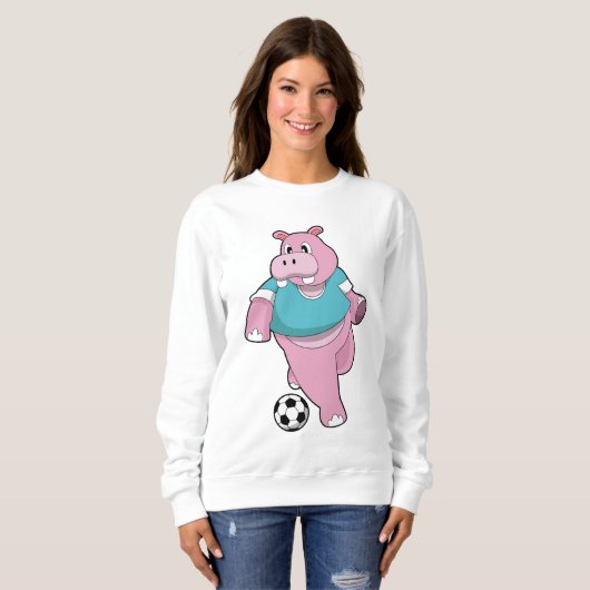 Sweatshirt Hippo as Soccer player with Soccer.PNG (Devant entier)
