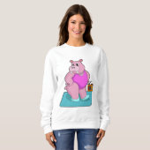 Sweatshirt Hippo at Fitness with Radio.PNG (Devant entier)
