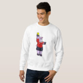 Sweatshirt Hippo au football en tant qu'arbitre (Devant entier)