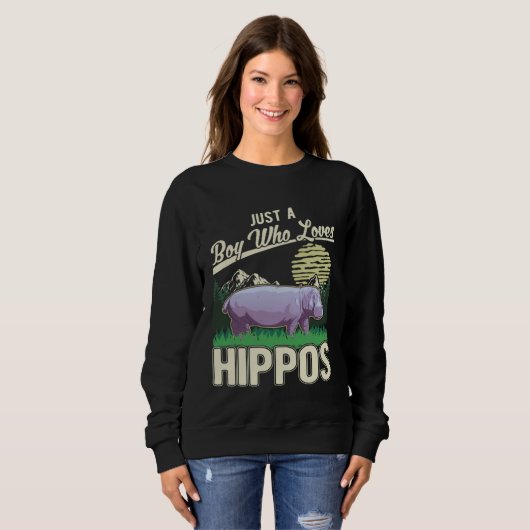 Sweatshirt Hippo Boy Hippopotamus Hippo  1 (Devant entier)