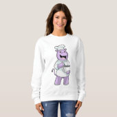 Sweatshirt Hippo comme chef avec bol (Devant entier)
