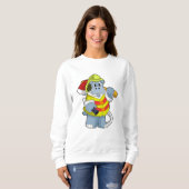 Sweatshirt Hippo comme pompier avec l'alcool (Devant entier)