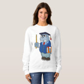 Sweatshirt Hippo comme professeur avec livre (Devant entier)
