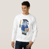 Sweatshirt Hippo comme professeur avec livre (Devant entier)