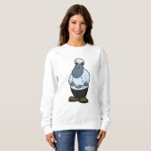 Sweatshirt Hippo cuisiner avec la Pan (Devant entier)