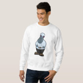 Sweatshirt Hippo cuisiner avec la Pan (Devant entier)