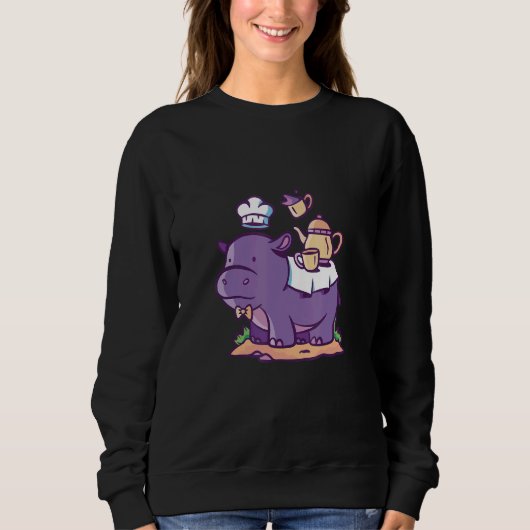 Sweatshirt Hippo de table animale (Devant)