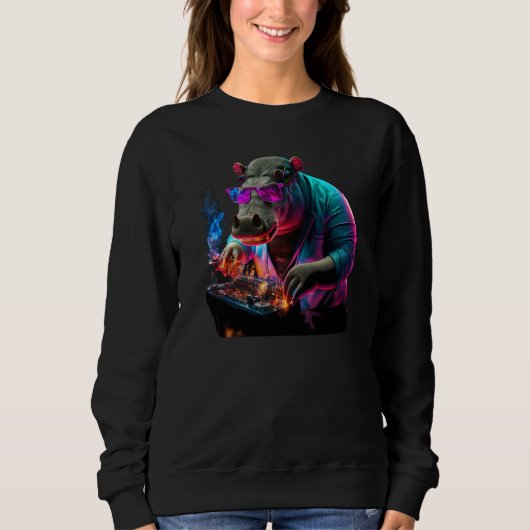 Sweatshirt Hippo DJ 3 (Devant)