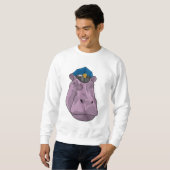 Sweatshirt Hippo en tant que policier (Devant entier)