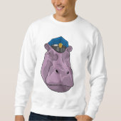 Sweatshirt Hippo en tant que policier (Devant)
