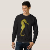 Sweatshirt Hippocampe de mer jaune poisson Kudo (Devant entier)