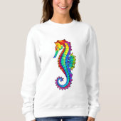 Sweatshirt Hippocampe polygonal arc-en-ciel (Devant)