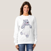 Sweatshirt Hippopotampe en mariée avec voile (Devant entier)