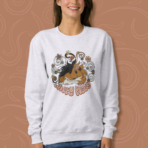 Sweatshirt Hippy Piggy - Illustration du cochon de Guinée mig