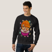 Sweatshirt Hipster Cochon Geek Nerd Lunettes Ferme Animal Aim (Devant entier)