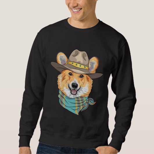 Sweatshirt Hipster Dog Pembroke Welsh Corgi Breed (Devant)