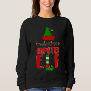 Sweatshirt Hipster Elf Correspondant Famille Éclairage Noël