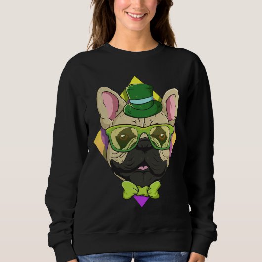 Sweatshirt Hipster French Bulldog mignon Français Bulldog Lov (Devant)