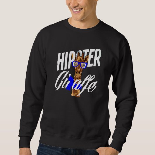 Sweatshirt Hipster Giraffe With Glasses Giraffe (Devant)