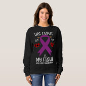Sweatshirt His Fight is My Fight Epilepsy Awareness Ribbon Bu (Devant entier)