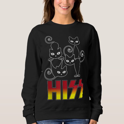 Sweatshirt HISS Funny Cute Chat Maman Kitty Chats Rocher de l (Devant)