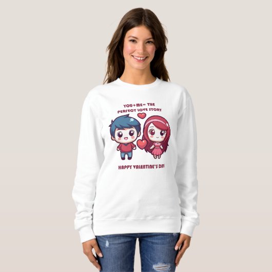 Sweatshirt Histoire d'amour pour la Saint Valentin (Devant entier)