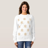 Sweatshirt Hiver festif joli pêche or motif flocon de neige (Devant entier)