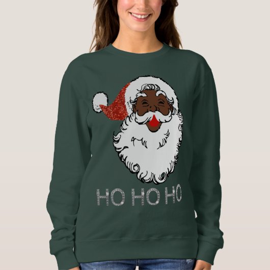 Sweatshirt ho black père Noël (Devant)