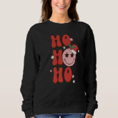 Sweatshirt Ho Ho Ho Christmas Happy Face With Santa Hat Chris (Devant)