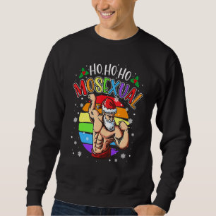Sweatshirt Ho Ho Ho Mosexué Gay Père Noël Costume Arc-en-ciel