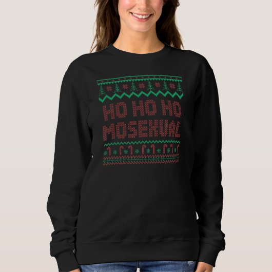 Sweatshirt Ho Ho Ho Mosexué Gay pride laide sapin de Noël Lg (Devant)