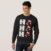 Sweatshirt HO HO HO Santa Hat Funny Football Noël (Devant entier)