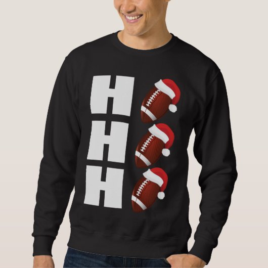 Sweatshirt HO HO HO Santa Hat Funny Football Noël (Devant)