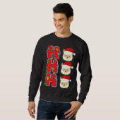 Sweatshirt Ho Ho Ho Santa Llama Christmas (Devant entier)