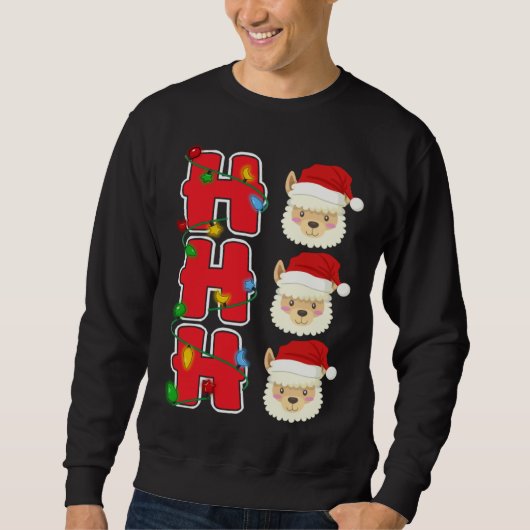Sweatshirt Ho Ho Ho Santa Llama Christmas (Devant)