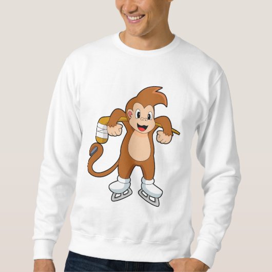 Sweatshirt Hockey sur glace singe bâton de hockey sur glace (Devant)