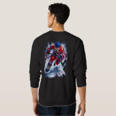 Sweatshirt Hockey Warrior Red White & Blue Ice Burst (Dos entier)