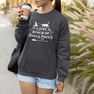 Sweatshirt Hocus Pocus Halloween Citation Femmes gris foncé