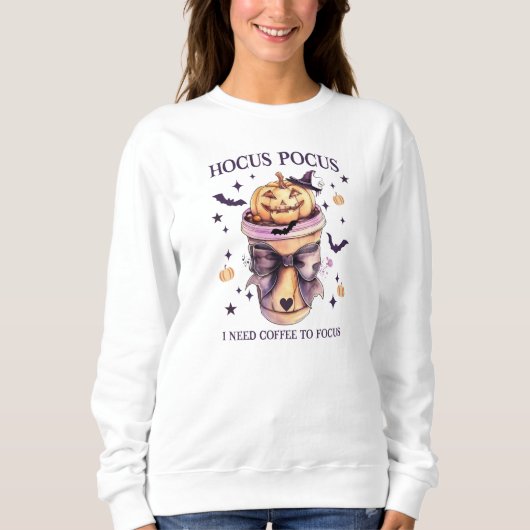 Sweatshirt Hocus Pocus J'ai besoin de café pour concentrer le (Devant)