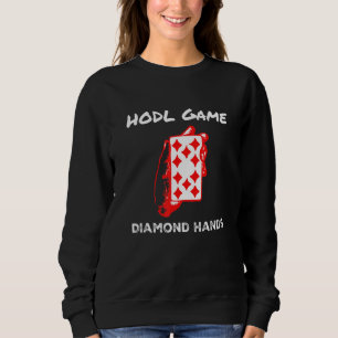 Sweatshirt Hodl Jeu Diamond mains tenant la carte Diamond Cry