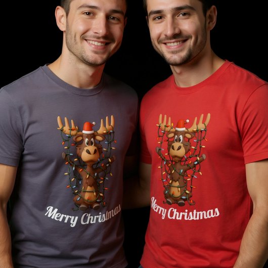 Sweatshirt Holiday Lights Moose