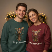 Sweatshirt Holiday Lights Moose