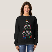 Sweatshirt Holiday Preppy Black Lab Puppy Christmas Tree (Devant entier)