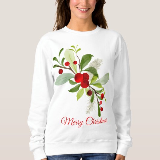 Sweatshirt Holly Berries Joyeux Noël (Devant)