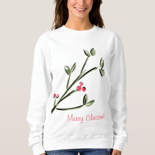 Sweatshirt Holly & Berries Joyeux Noël (Devant)