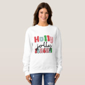 Sweatshirt Holly Jolly professeur noël (Devant entier)
