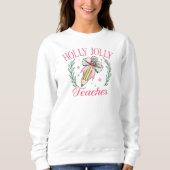 Sweatshirt Holly Jolly Professeur Pink Noël (Devant)