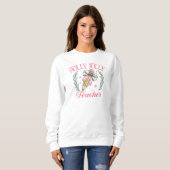Sweatshirt Holly Jolly Professeur Pink Noël (Devant entier)